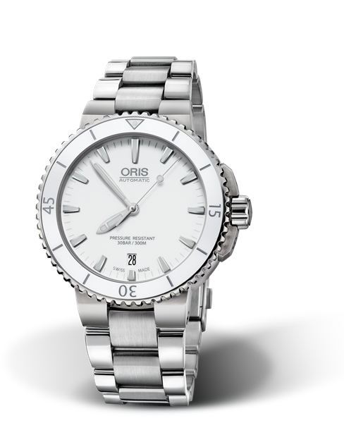 oris aquis white dial