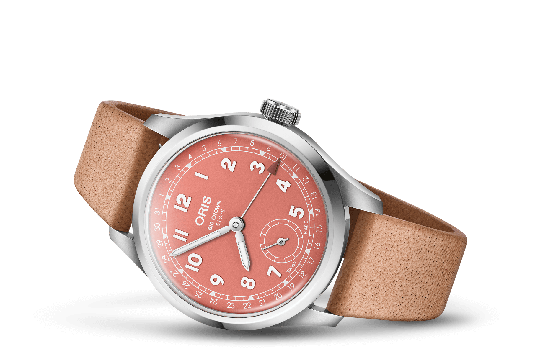 №1ヴィンテージ＆ブラウン円形68 オリス（ORIS) ビッグクラウンポインターデイト フルブロンズ