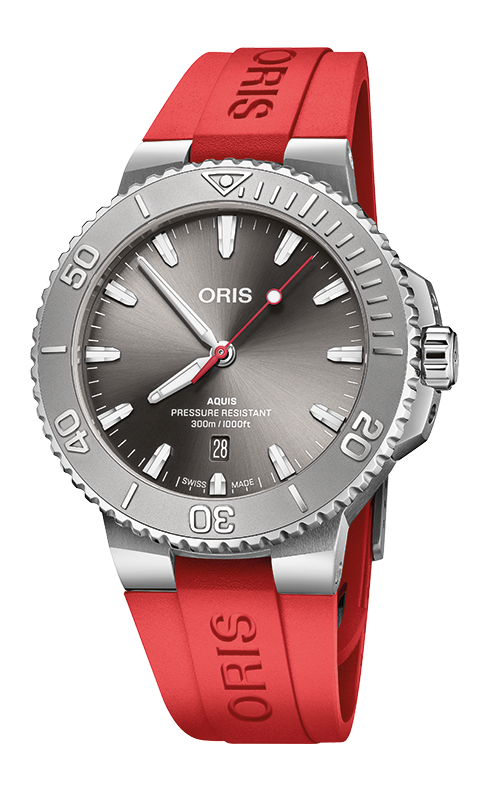 Oris Aquis 01 733 7789用シルバーベルト 23mm Oris Aquis Date Automatic Green Dial Rubber Strap Men's Watch 01